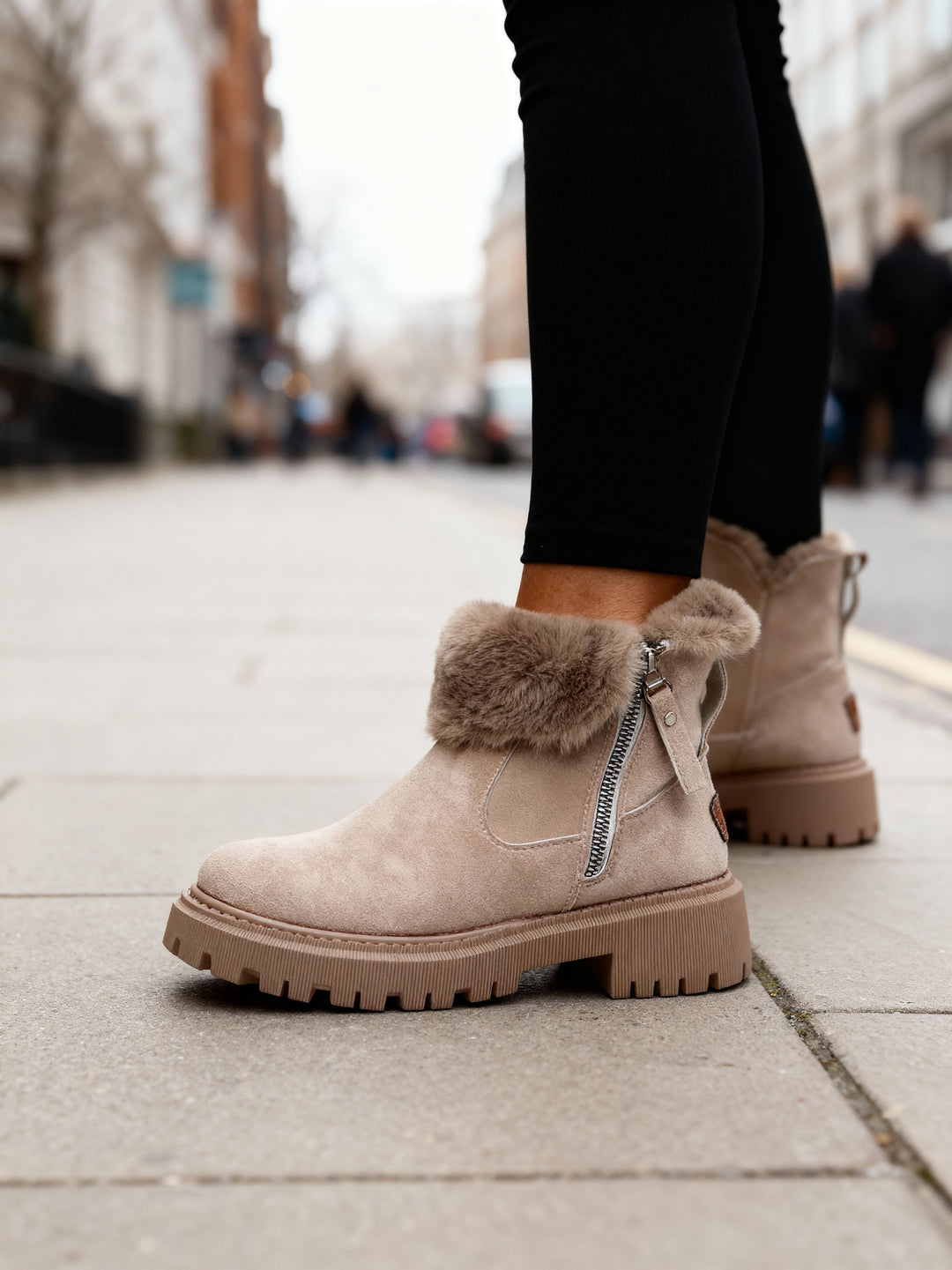 Women's Faux-Fur Lined Platform Ankle Boots