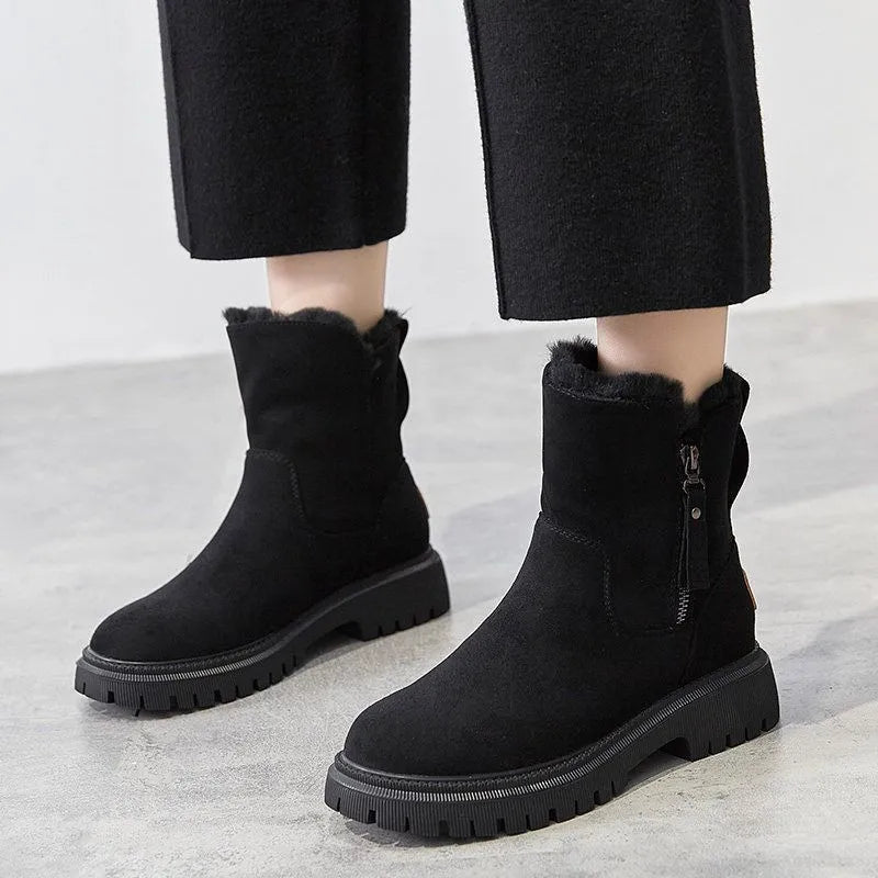Women's Faux-Fur Lined Platform Ankle Boots