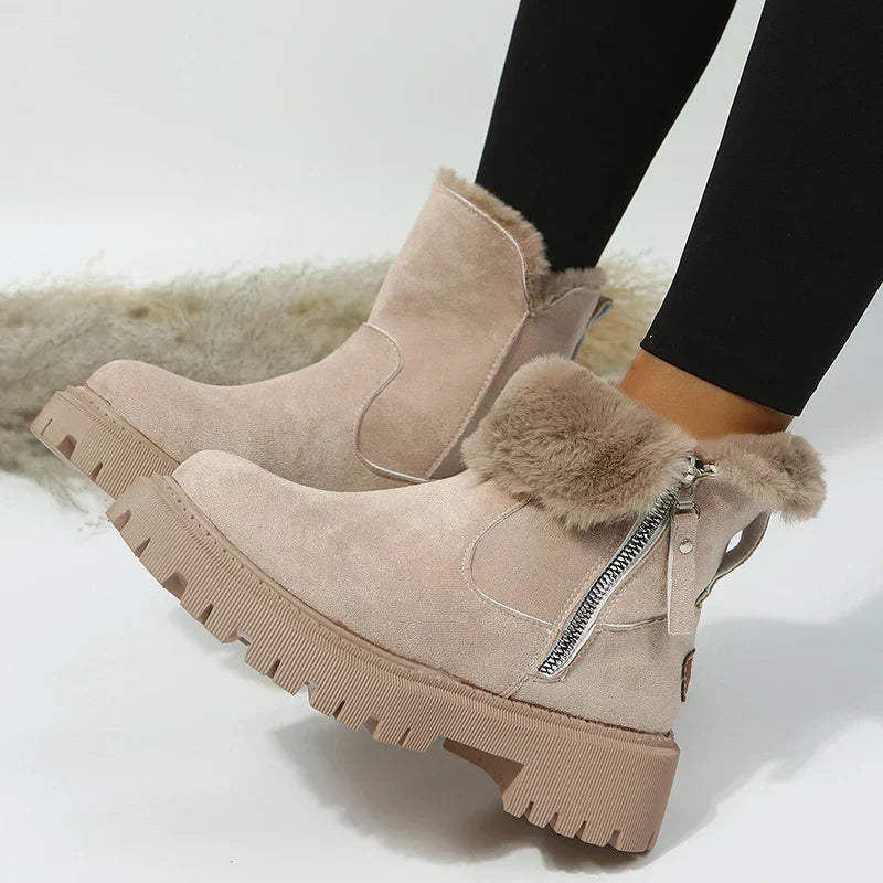 Women's Faux-Fur Lined Platform Ankle Boots