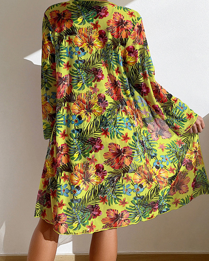 Yara | Women's Floral Print Three-Piece Bikini Set