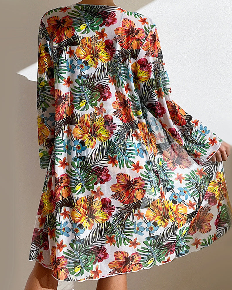 Yara | Women's Floral Print Three-Piece Bikini Set