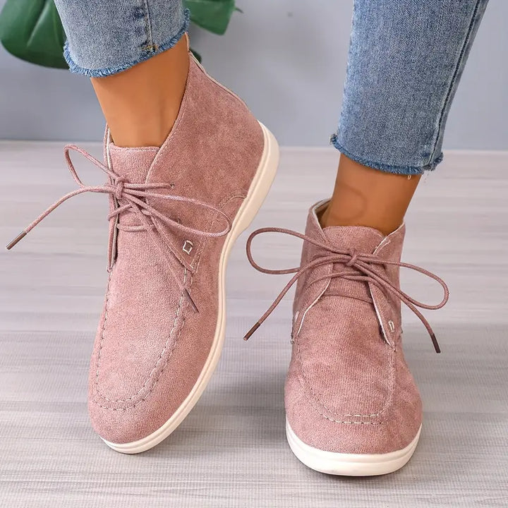 Women's Lace-Up Suede Ankle Booties