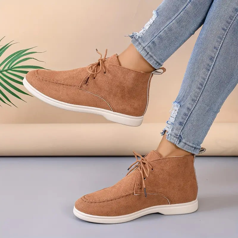 Women's Lace-Up Suede Ankle Booties