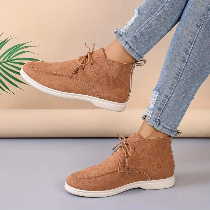 Women's Lace-Up Suede Ankle Booties