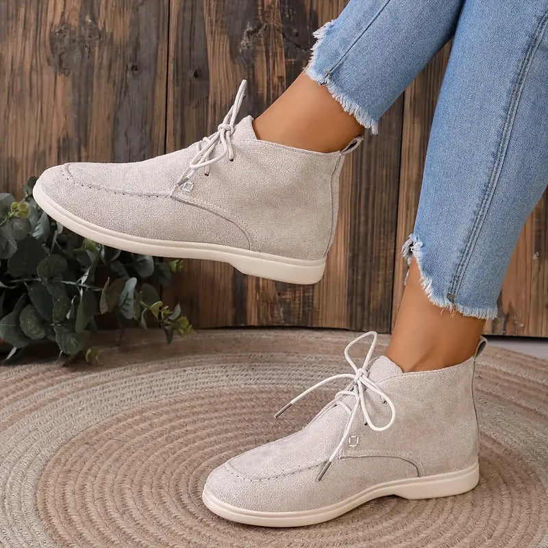 Women's Lace-Up Suede Ankle Booties