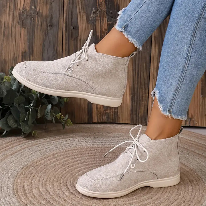 Women's Lace-Up Suede Ankle Booties
