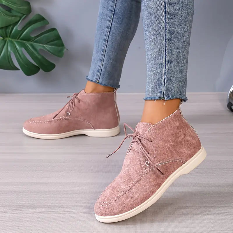 Women's Lace-Up Suede Ankle Booties
