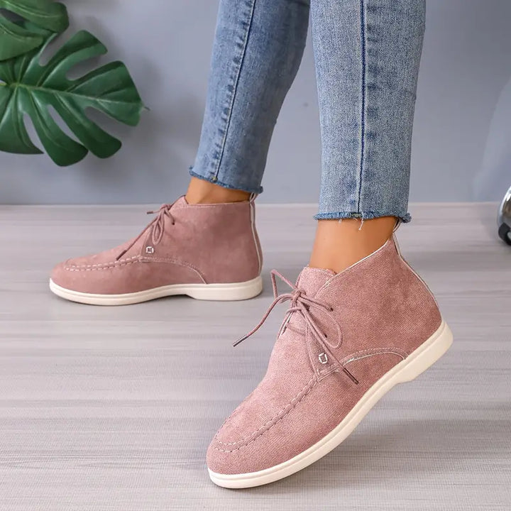 Women's Lace-Up Suede Ankle Booties