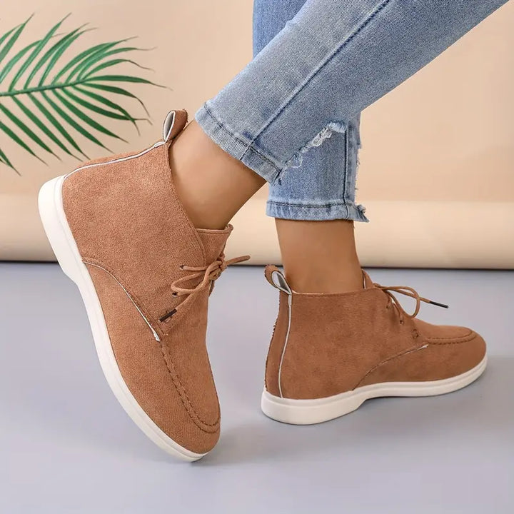 Women's Lace-Up Suede Ankle Booties