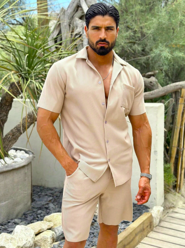 Matteo | Men's Trendy Beige Premium Summer Set