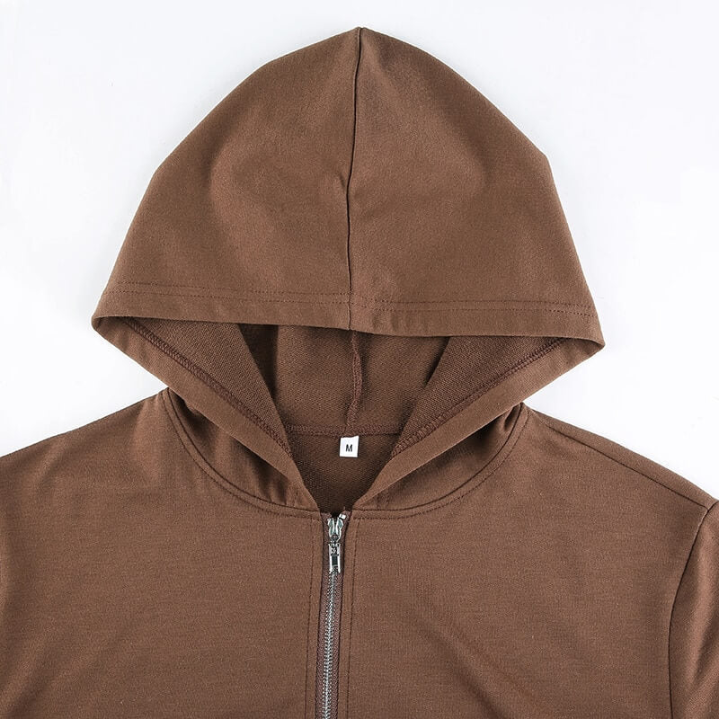 Alina | Women's Trendy Fitted Cropped Zip-Up Hoodie with Hood