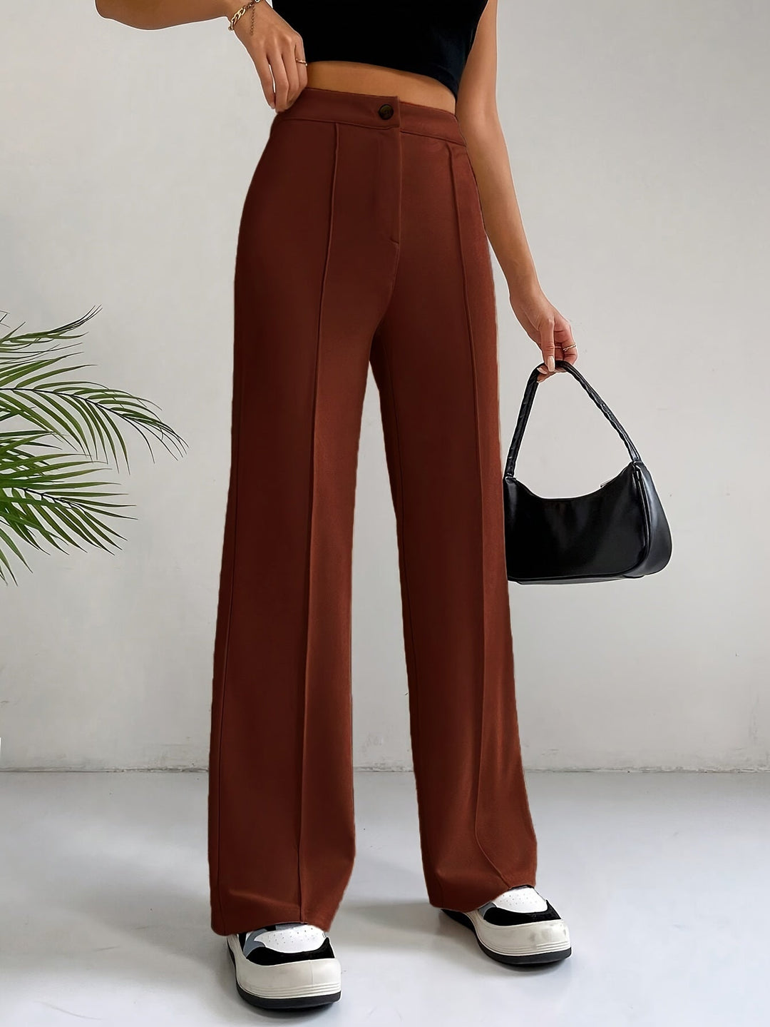 Emilia | Women's Trendy High Waist Pleated Trousers