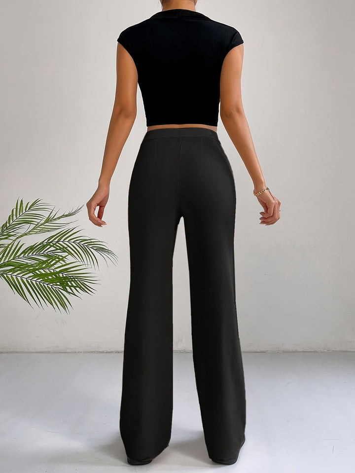 Emilia | Women's Trendy High Waist Pleated Trousers