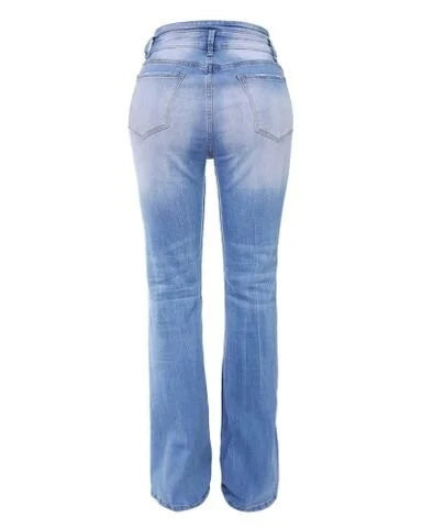 Mila | Women's Trendy High-Waisted Denim Trousers