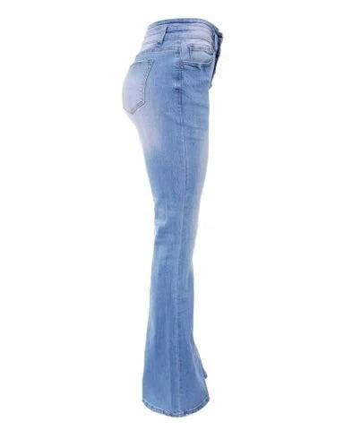 Mila | Women's Trendy High-Waisted Denim Trousers