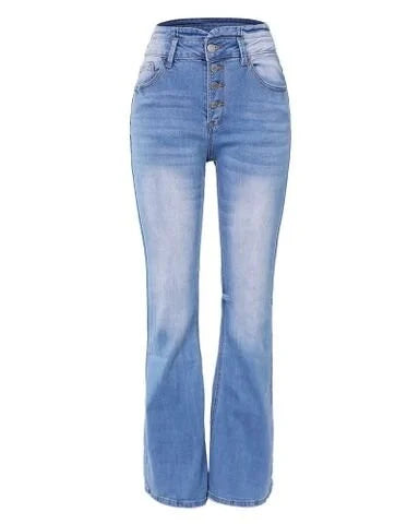 Mila | Women's Trendy High-Waisted Denim Trousers
