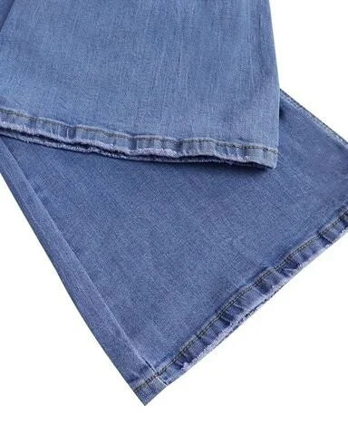 Mila | Women's Trendy High-Waisted Denim Trousers