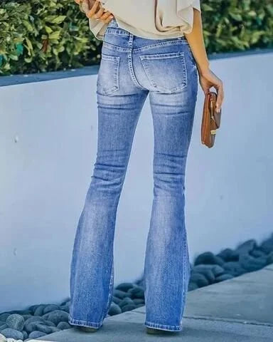 Mila | Women's Trendy High-Waisted Denim Trousers