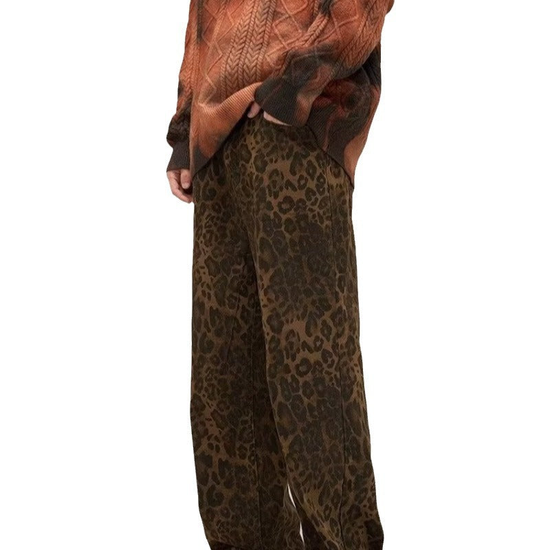Layla | Women's Trendy Leopard Print Jeans