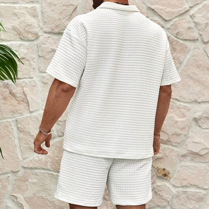 Neil | Men's Trendy Summer Set with Breezy Waffle Texture