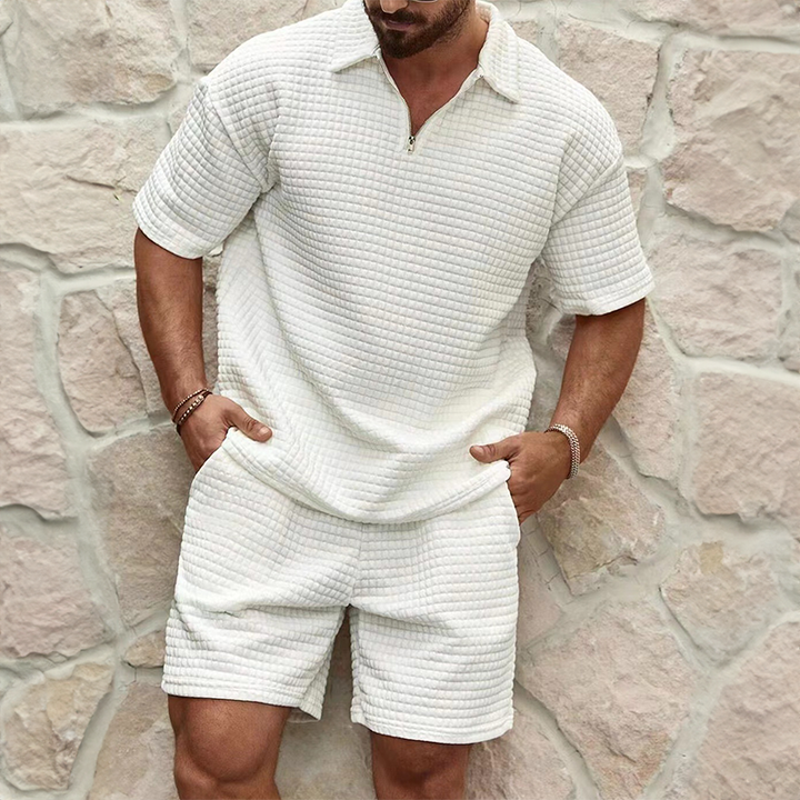Neil | Men's Trendy Summer Set with Breezy Waffle Texture