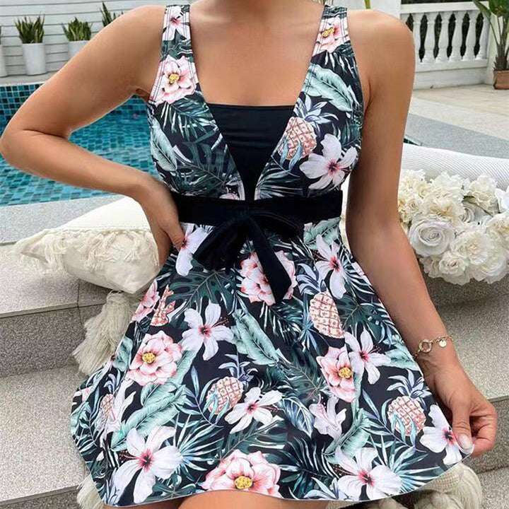 Zamira | Women's Trendy Tankini with Print and Skirt Style Split