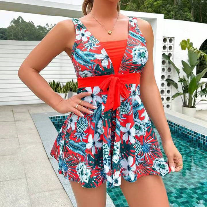 Zamira | Women's Trendy Tankini with Print and Skirt Style Split