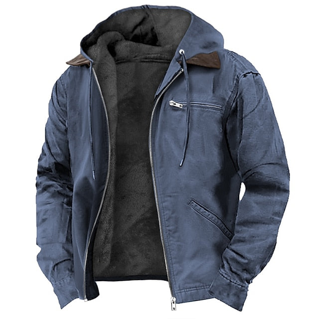 Men's Modern Hooded Jacket with Drawstring Waist for Stylish Comfort