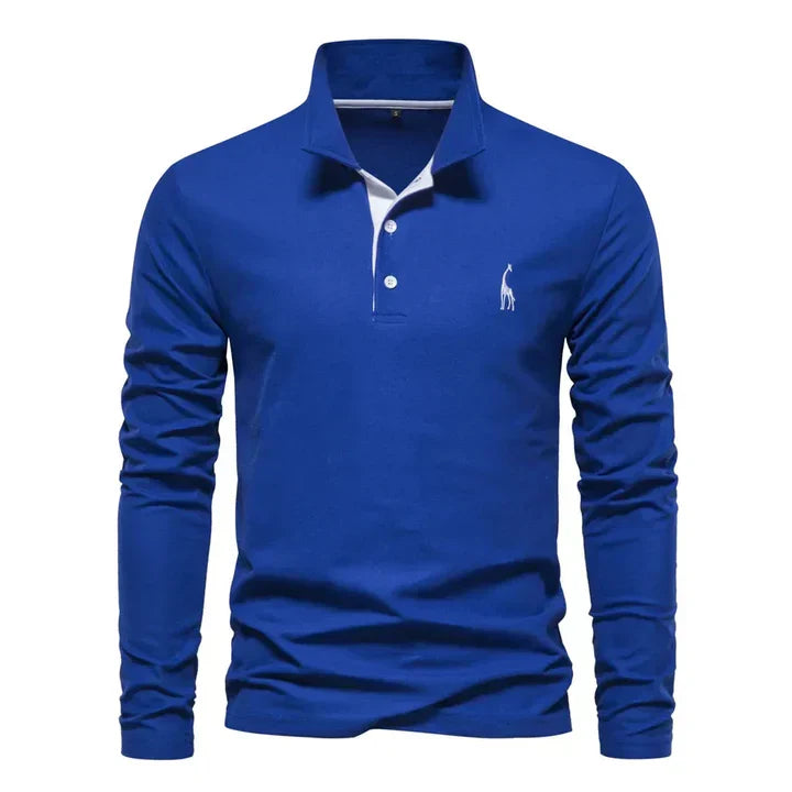 Men's Long-Sleeved Casual Polo Shirt