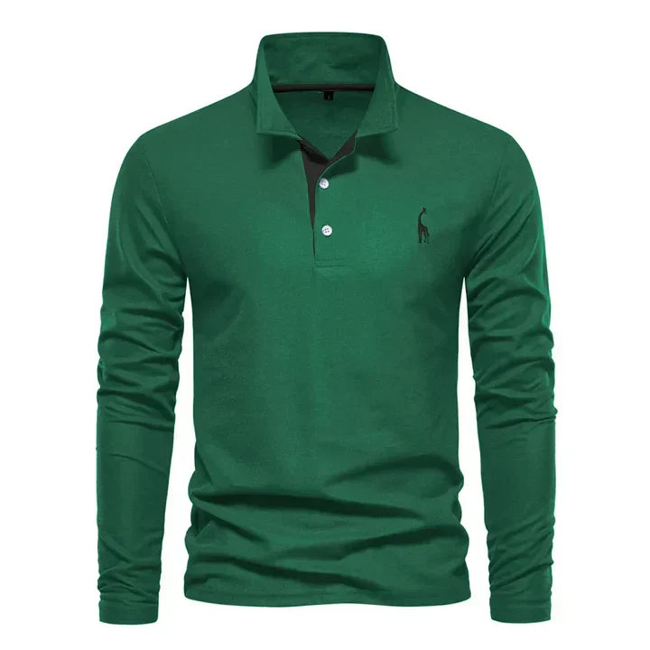 Men's Long-Sleeved Casual Polo Shirt