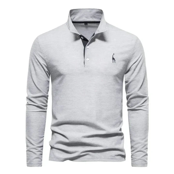 Men's Long-Sleeved Casual Polo Shirt