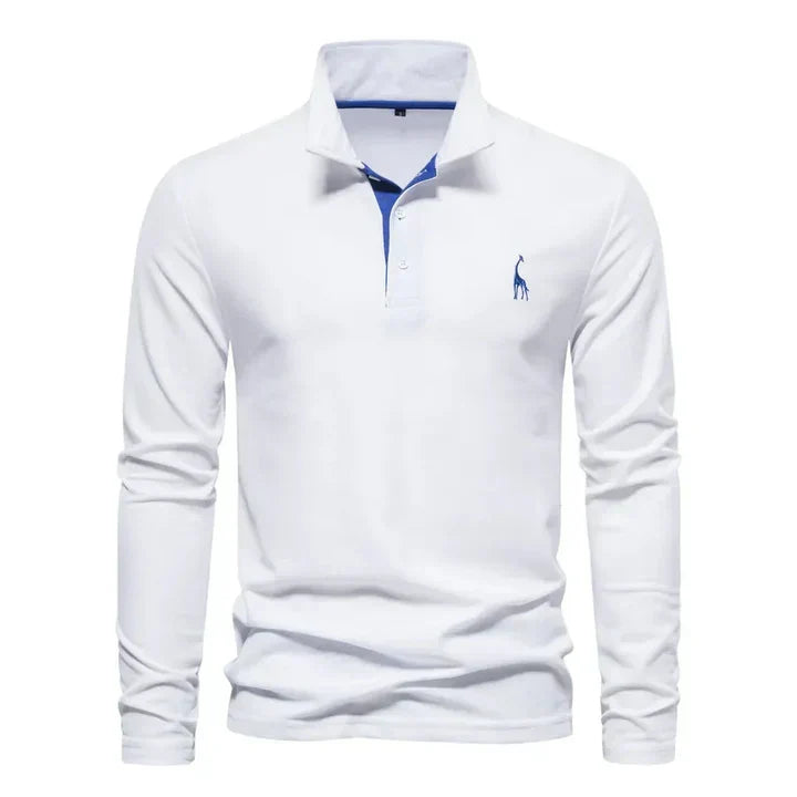Men's Long-Sleeved Casual Polo Shirt