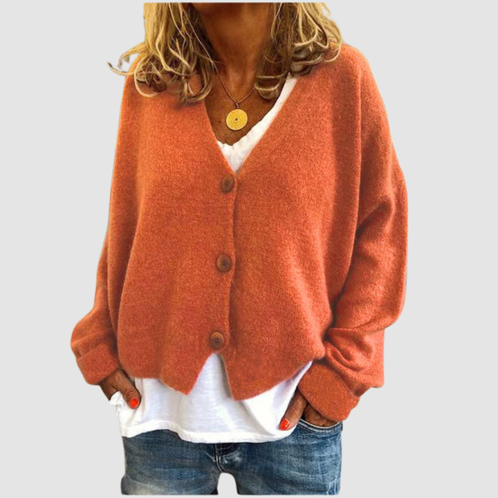 Women's Button-Front V-Neck Cardigan