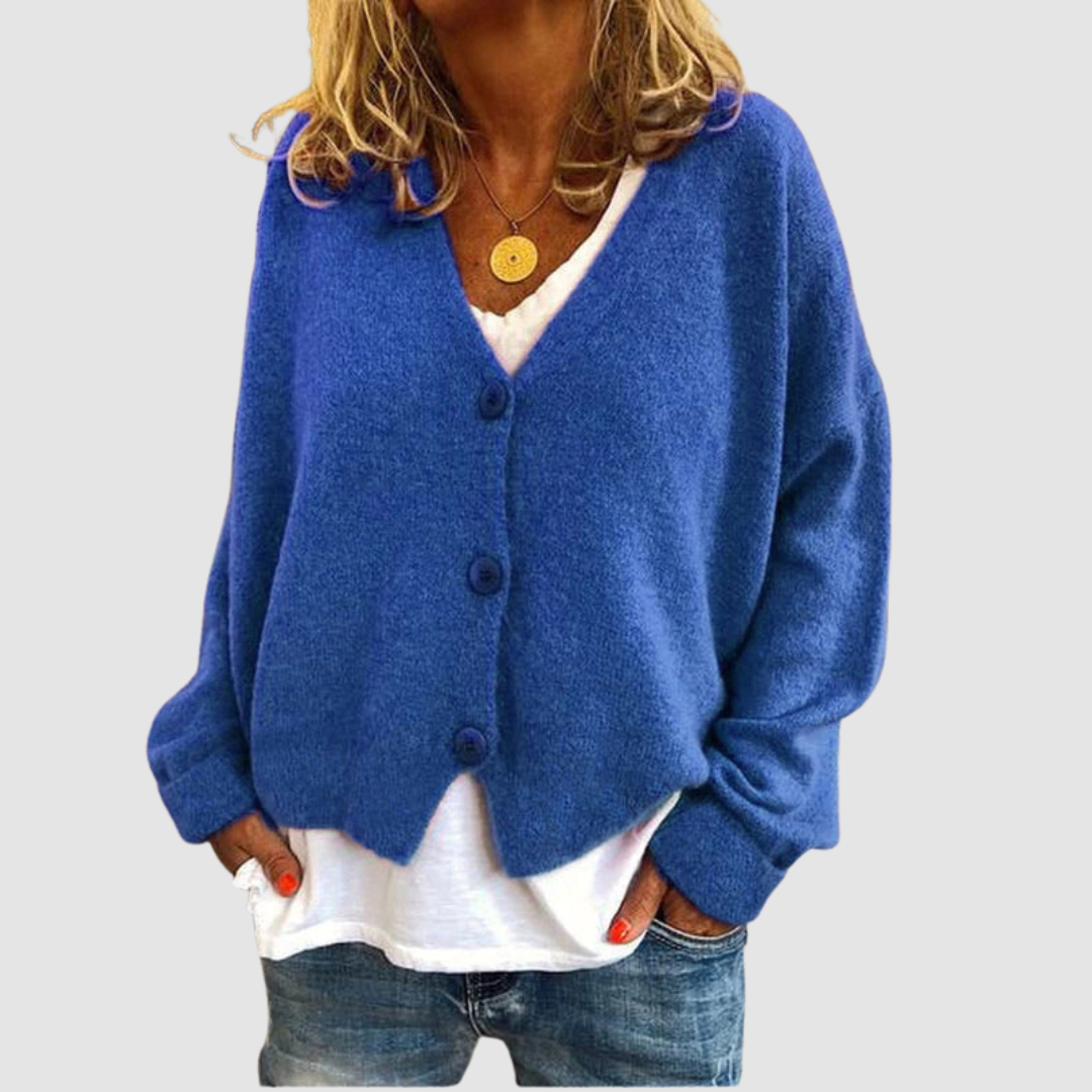 Women's Button-Front V-Neck Cardigan