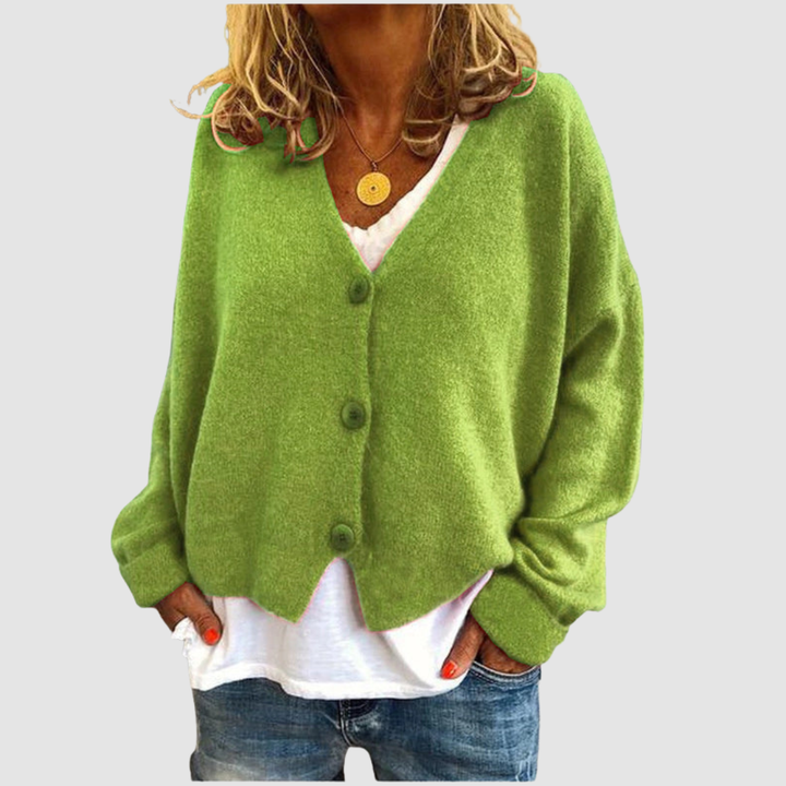Women's Button-Front V-Neck Cardigan