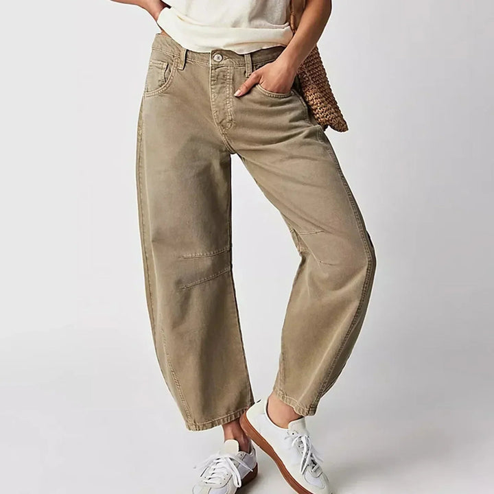 Women's High-Waisted Barrel Leg Pants