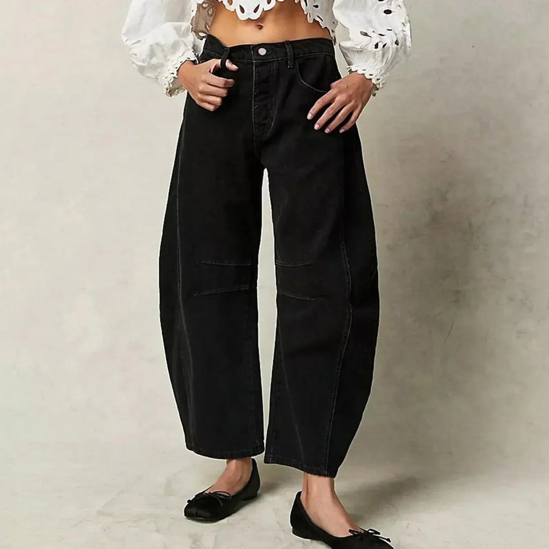 Women's High-Waisted Barrel Leg Pants
