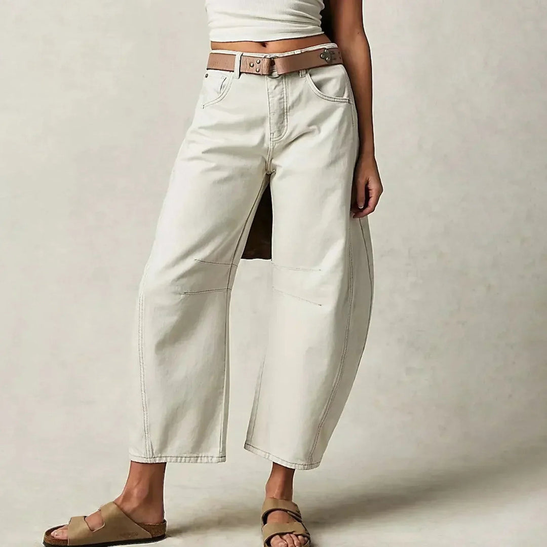 Women's High-Waisted Barrel Leg Pants