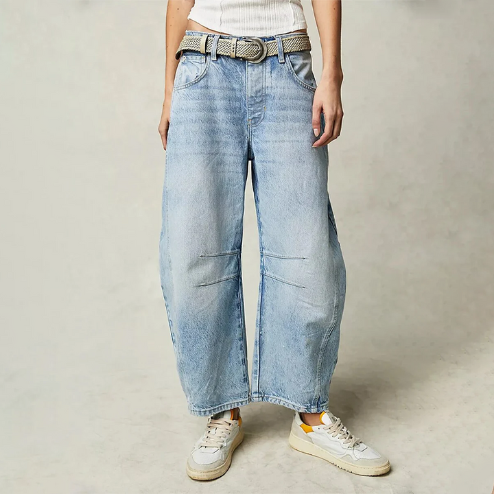 Women's High-Waisted Barrel Leg Pants