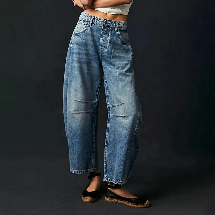 Women's High-Waisted Barrel Leg Pants