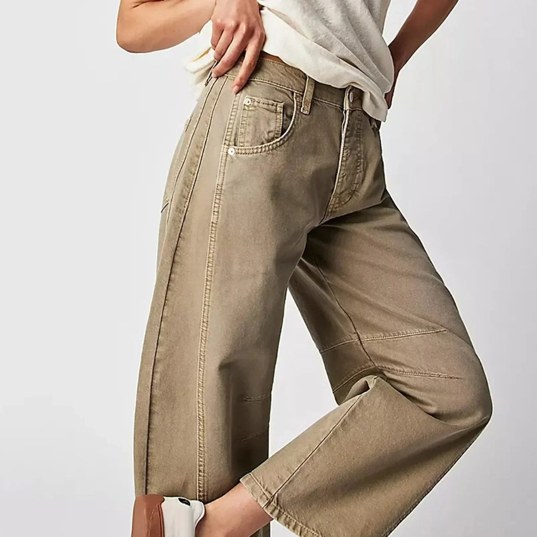 Women's High-Waisted Barrel Leg Pants