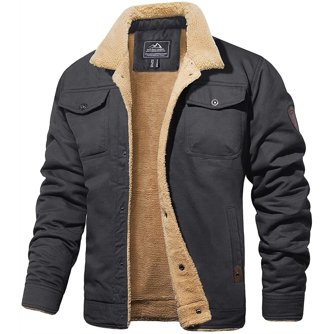 Men's Warm Sherpa Lined Utility Jacket