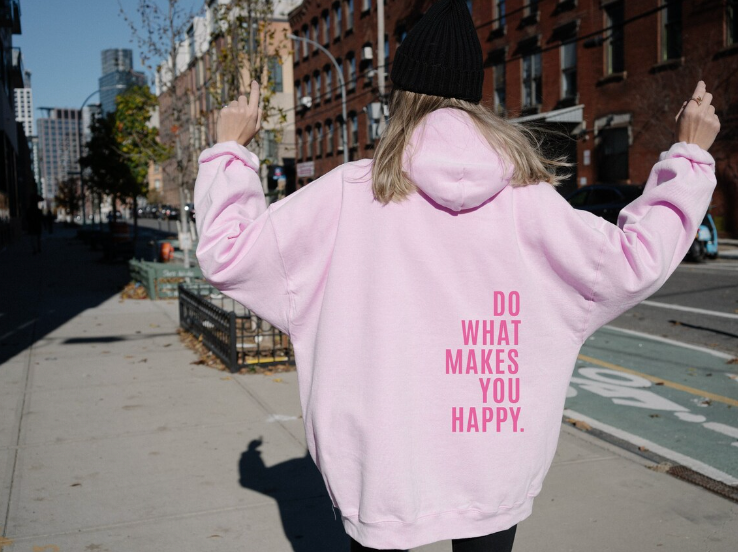 Women's Cozy Graphic Hoodie with Uplifting Message
