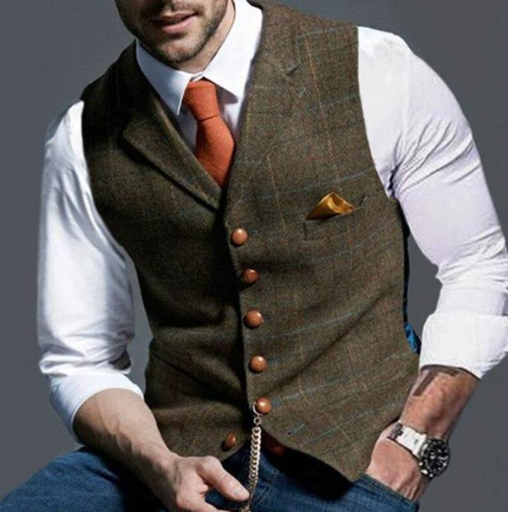 Men's Stylish Plaid Vest