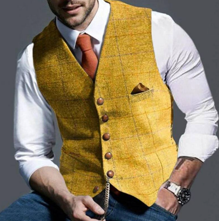Men's Stylish Plaid Vest