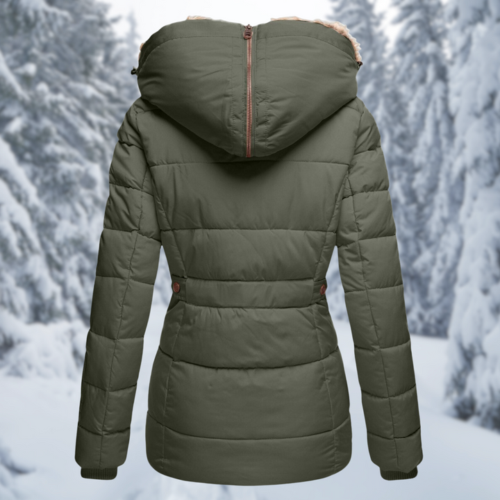 Women's Insulated Hooded Winter Jacket with Fur Trim