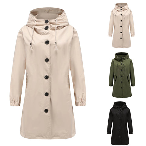 Women's Essential Hooded Raincoat for All-Weather Protection
