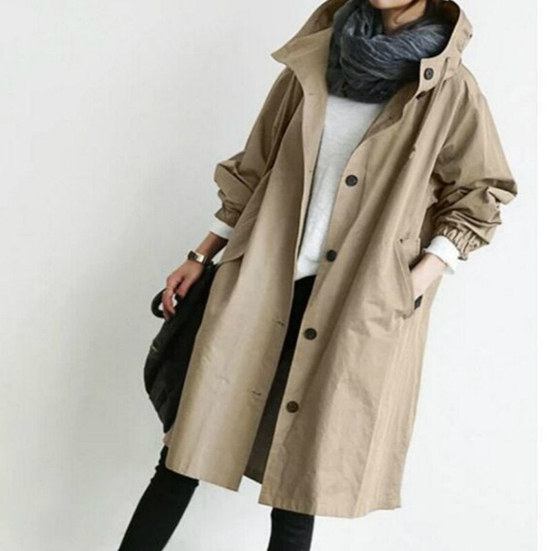 Women's Essential Hooded Raincoat for All-Weather Protection