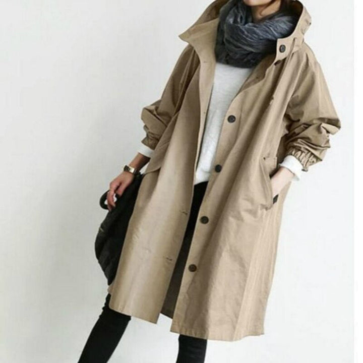 Women's Essential Hooded Raincoat for All-Weather Protection