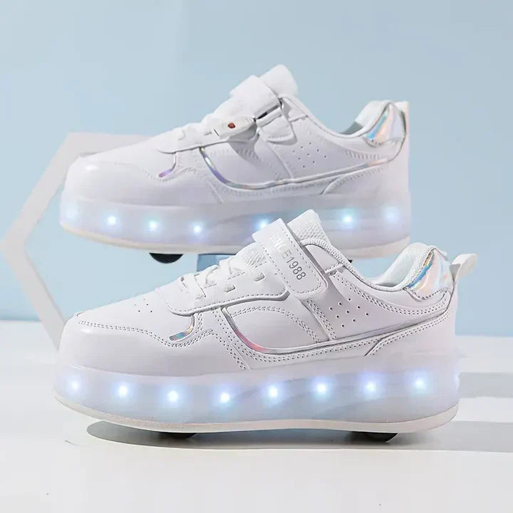Women's Light-Up Roller Sneakers with Hidden Wheels